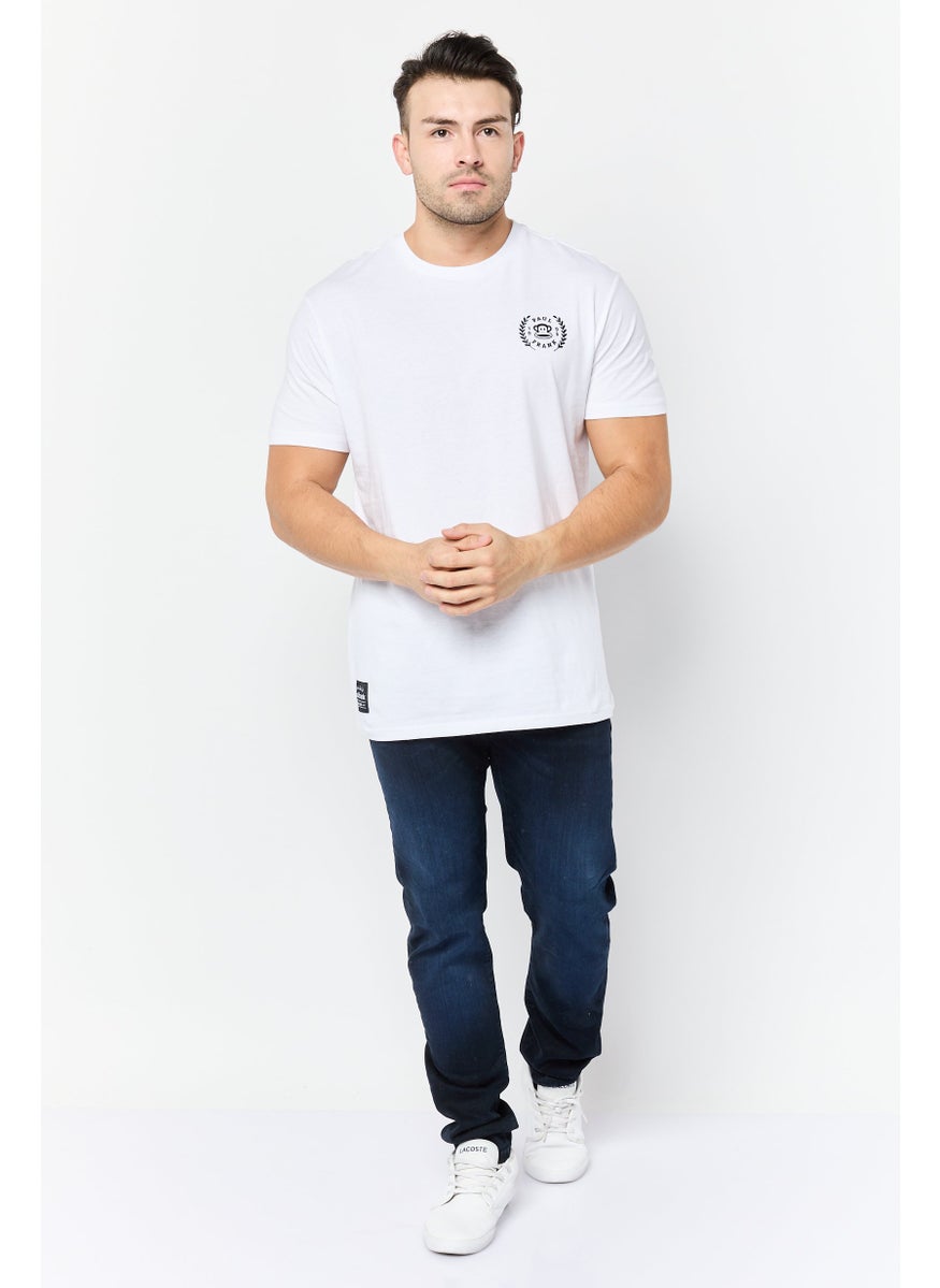 Paul Frank - Men Crew Neck Short Sleeves Brand Logo T-Shirt, White - Image 1