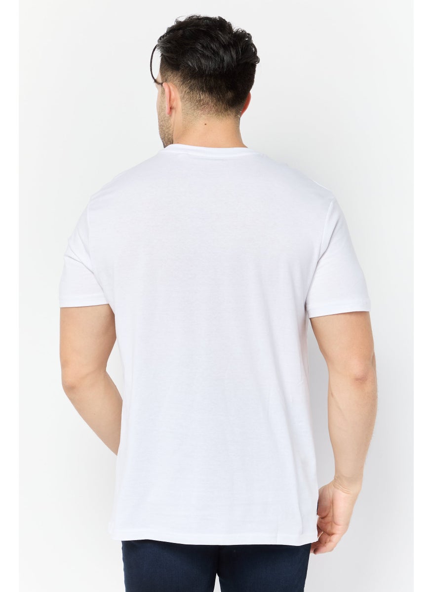 Paul Frank - Men Crew Neck Short Sleeves Brand Logo T-Shirt, White - Image 1