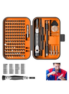 Houmt HOUMT Screwdriver Sets, 130 in 1 Magnetic Tool Kit Precision Mechanic Torx Bit with Flexible Shaft Tool Set Screwdriver Set Bits for Mobile Phone, Smartphone, Gaming Device, Tablet, PC (Orange)  - Image 1