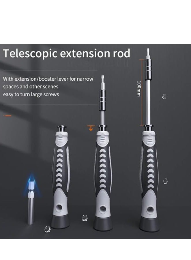 حومة مجموعات مفكات HOUMT، مجموعة أدوات مغناطيسية 130 في 1، لقمة توركس ميكانيكية دقيقة مع مجموعة أدوات عمود مرن، مجموعة مفك براغي للهاتف المحمول، والهواتف الذكية، وأجهزة الألعاب، والكمبيوتر اللوحي، والكمبيوتر الشخصي (برتقالي) - Image 2