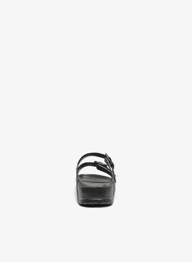 Only Black Cristy Glitter Eva Flat Sandals for Women | Best Price UAE