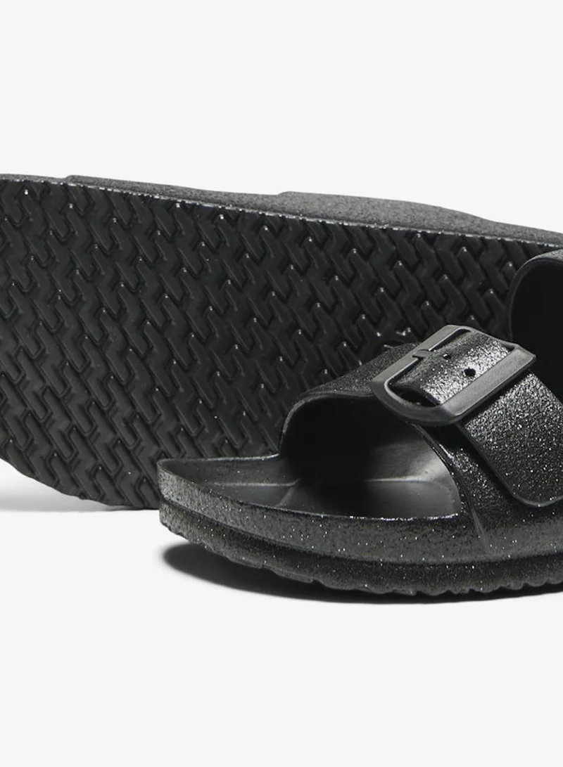 Only Black Cristy Glitter Eva Flat Sandals for Women | Best Price UAE
