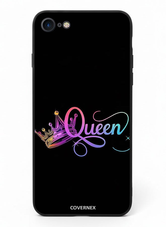 Covernex Apple iPhone 8 Protective Case Cover Printed Featuring The Queen with Holographic Crown - Image 2