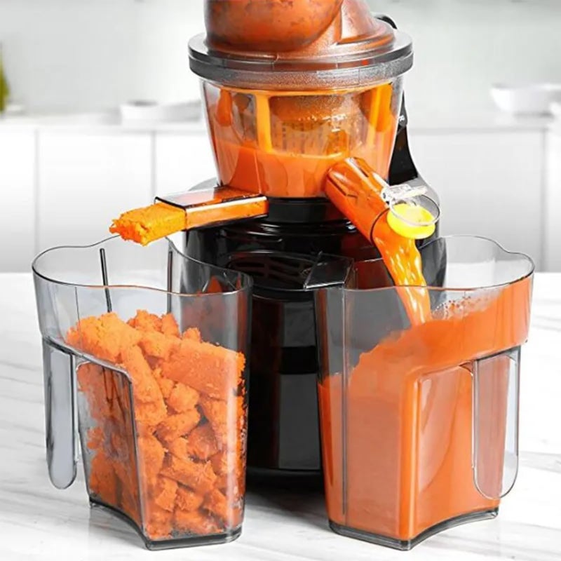 ZAMZIN Best Slow Juicer Machine: Cold Press Juicer, Mixer Grinder, Orange Juice Maker with Wide Mouth, Easy Clean, High Juice Yield for Fruits & Vegetables - Stainless Steel, Quiet Operation, Anti-Drip Design - Image 4