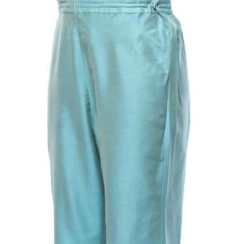 Biba Powder Blue Polyester Blend Straight Suit Set - Image 3