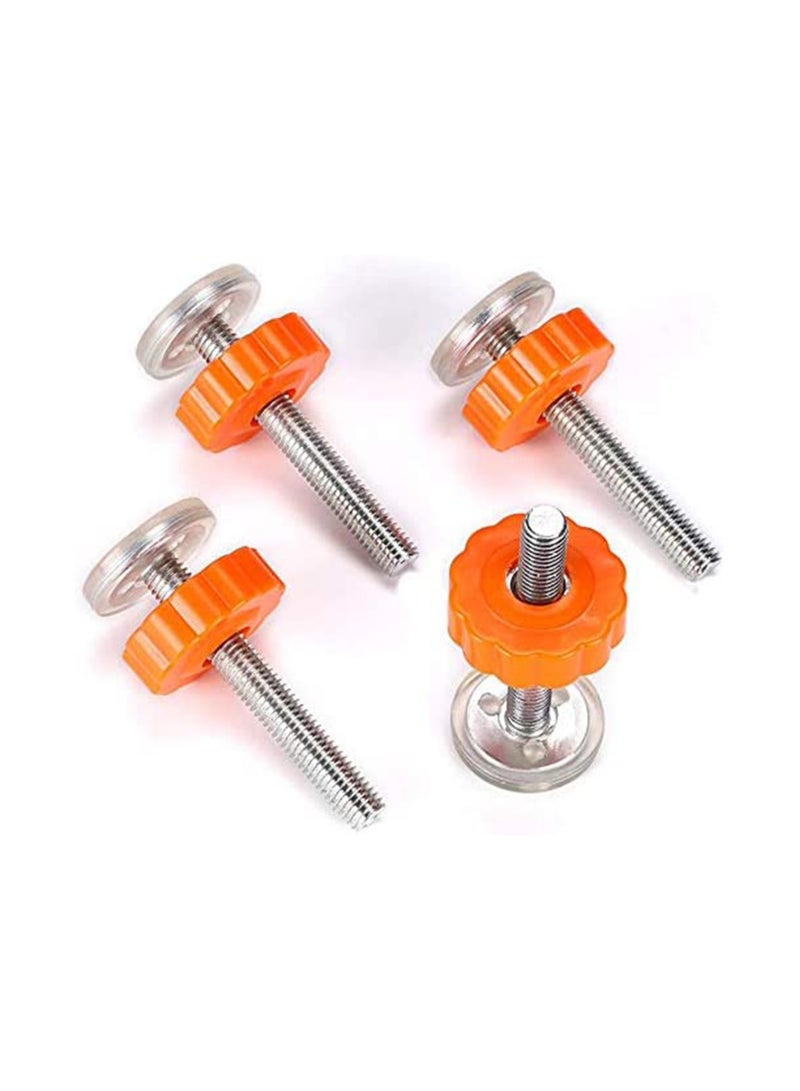 SOLARAE Rongrong 4 Packs Pressure Mounted Baby Gates Threaded Spindle Rods, Walk Thru Gates Accessory M10 x 10MM Screw Bolts Kit for Baby Gates Stair Gates Dog Gate Pet Gates (Orange) - Image 1