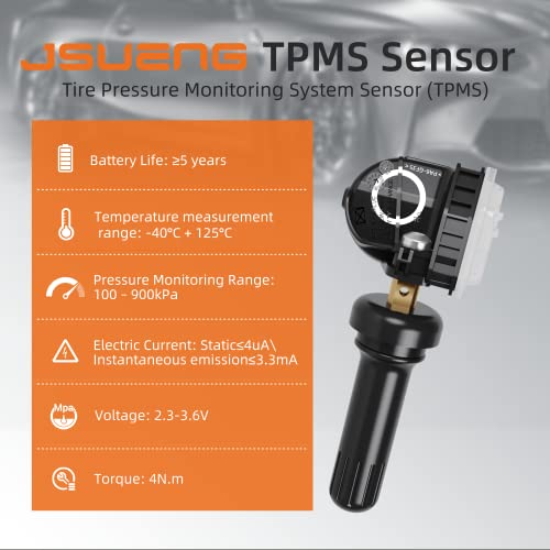 Jsueng TPMS Sensor Ford, 4 Pack Tire Pressure Monitoring System Sensor TPMS fit for Ford F150 F250 Flex Fusion Mustang Lincoln MKX MKZ MKS MKT Replaces F2GZ1A189A FR3Z1A189A GL3T1A180GB 315Mhz - Image 4