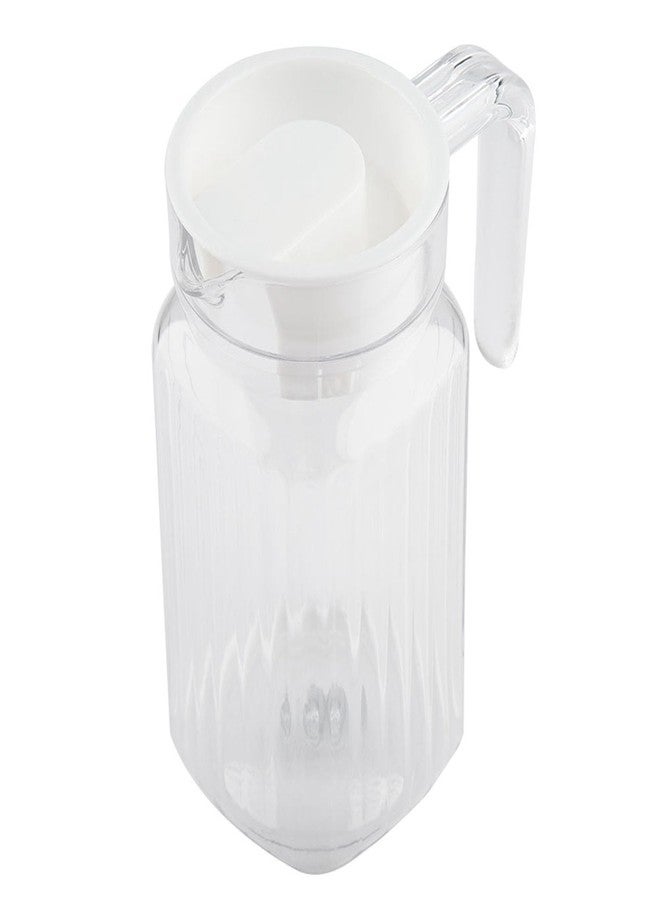Kodrily Plastic Small Pitcher with Lid, Transparent Acrylic Pitcher with Lid, Square Shape Pitchers Beverage Pitchers, Not Easy to Break Acrylic Lemonade Jug for Juice Milk (16.9fl oz) - Image 1