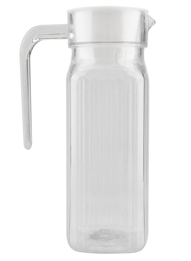 Kodrily Plastic Small Pitcher with Lid, Transparent Acrylic Pitcher with Lid, Square Shape Pitchers Beverage Pitchers, Not Easy to Break Acrylic Lemonade Jug for Juice Milk (16.9fl oz) - Image 3