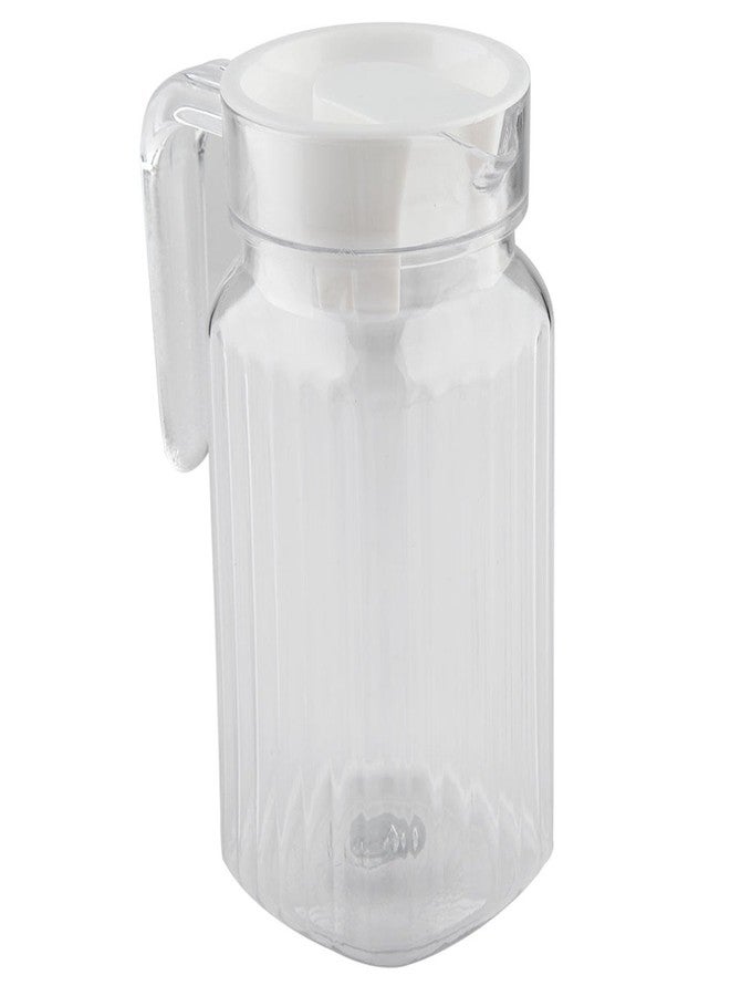 Kodrily Plastic Small Pitcher with Lid, Transparent Acrylic Pitcher with Lid, Square Shape Pitchers Beverage Pitchers, Not Easy to Break Acrylic Lemonade Jug for Juice Milk (16.9fl oz) - Image 4