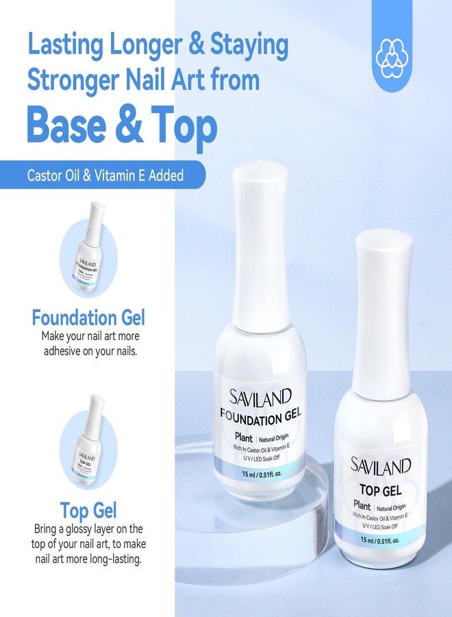 SAVILAND Clear Builder Nail Gel Kit: 3 Pcs 15ml Builder Nail Gel Base Top Gels with Castor Oil Vitamin E Apex Building for Thickening Extension Strengthening Repair Nails Art DIY Home Salon Gift Set - Image 4