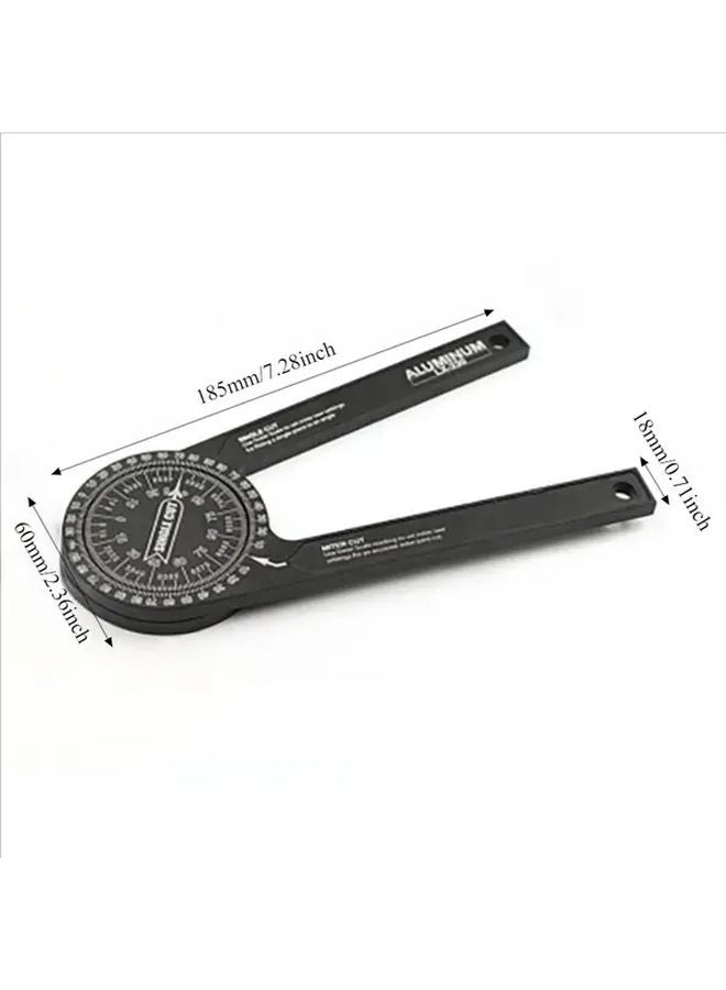 2025 Upgraded Red And Black Aluminum Alloy 360 Protractor Woodworking Angle Cutting Locator - Image 3