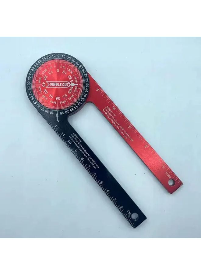 2025 Upgraded Red And Black Aluminum Alloy 360 Protractor Woodworking Angle Cutting Locator - Image 1