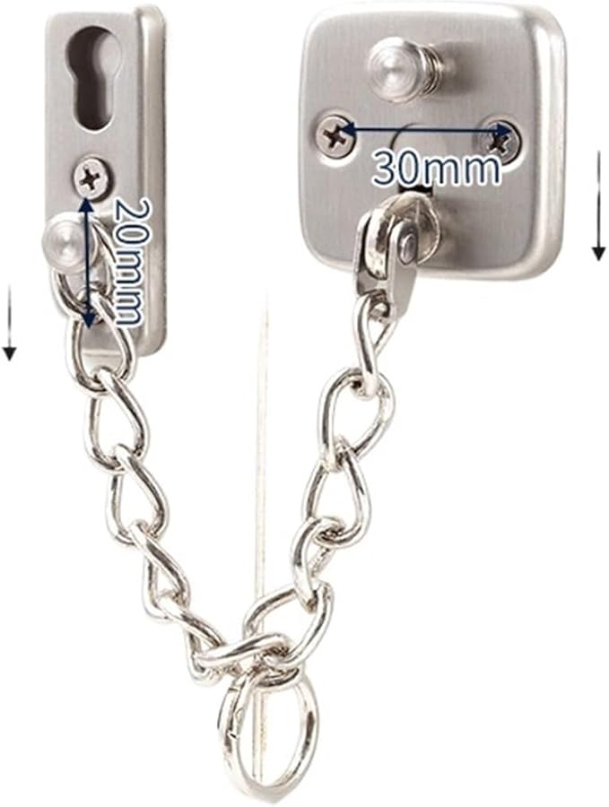 Square Door Chain Lock 304 Stainless Steel Security Guard Anti Theft Latch A304 Stainless Steel - Image 1