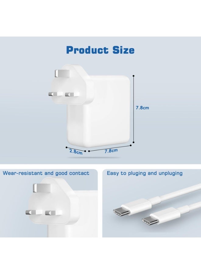 KENSUO 96W Type C Macbook Pro-Air Fast Replacement Charger, Power Adapter works with 13, 14, 15, 16 Inch 2016/17/18/19/20 Model Laptops, Tabs & Smartphones, Thunderbolt Charger with USB C Cable, iPhone 15 - Image 3
