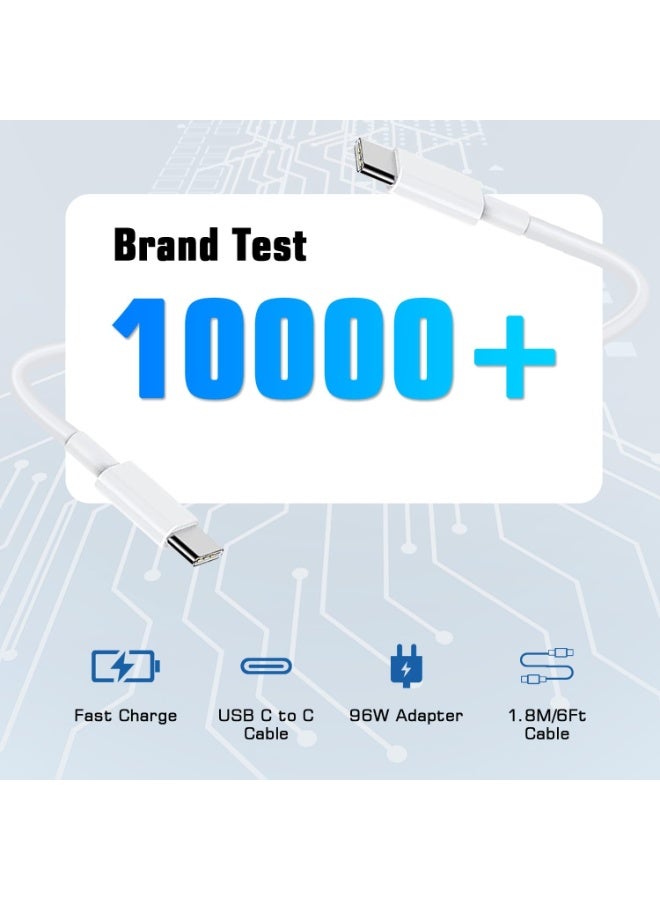 KENSUO 96W Type C Macbook Pro-Air Fast Replacement Charger, Power Adapter works with 13, 14, 15, 16 Inch 2016/17/18/19/20 Model Laptops, Tabs & Smartphones, Thunderbolt Charger with USB C Cable, iPhone 15 - Image 5