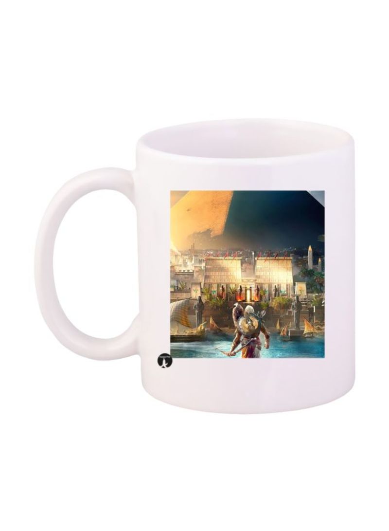 Game Assassin's Creed Character Printed Mug White/Blue/Yellow Standard Size