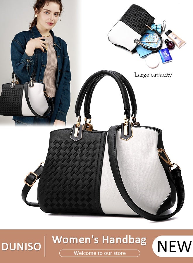 DUNISO Women's Vintage Tote Bag Handbags with Large Capacity Faux Leather Shoulder Bag Ladies Fashion Designer Satchel Crossbody Bag with Detachable Strap for Ladies - Image 1