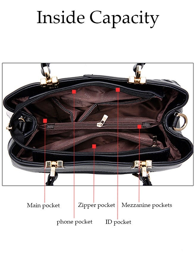 Women's Vintage Tote Bag Handbags with Large Capacity Faux Leather Shoulder Bag Ladies Fashion Designer Satchel Crossbody Bag with Detachable Strap for Ladies - pzsku/Z7D637913F8D4AD29BEBFZ/45/_/1697676231/84fa0c89-6b50-43a5-a056-cddfcf626317