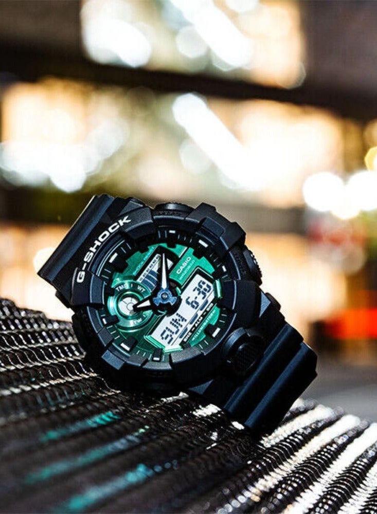 CASIO ساعة يد رجالية G-SHOCK ذات الإصدار المحدود باللون الأسود والأخضر GA-700MG-1A - Image 3