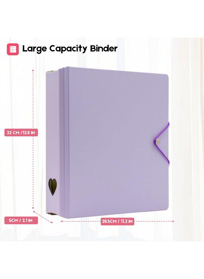 Ablus A4 Kpop Photocard Binder, 4 Ring Binder Photo Album For Fujifilm Instax Mini Camera Polaroid Printer Photo Film, 2X3 Inch Kpop Photocard Holder Book With 25 Pages 9 Pocket (Purple)  - Image 2