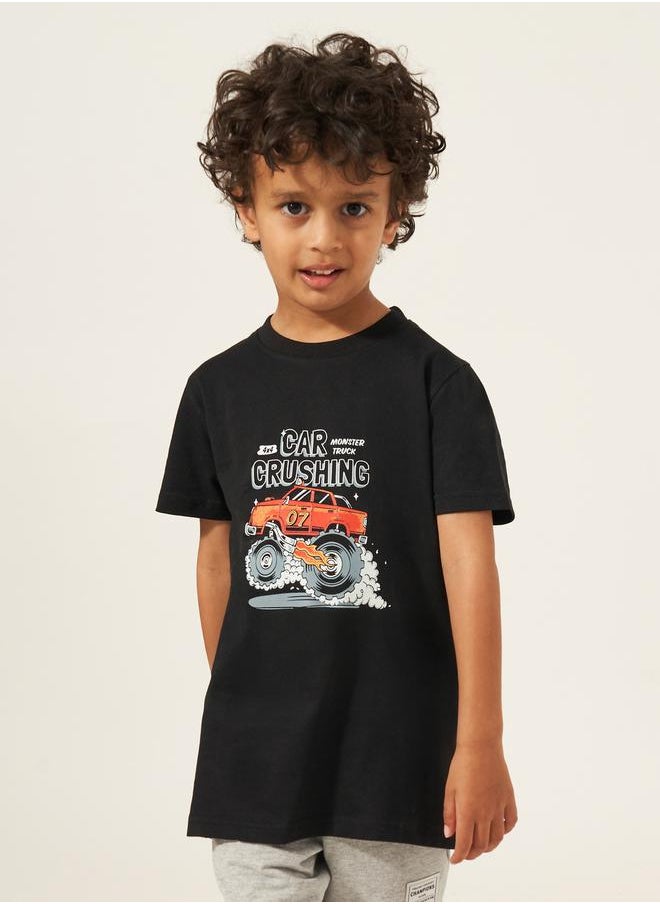 Styli Graphic Print Short Sleeve T-Shirt  - Image 1