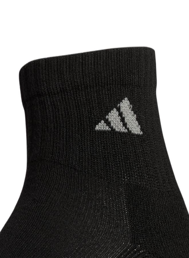 Adidas adidas Men's Athletic Cushioned Quarter Socks (with Arch Compression for a Secure fit (6-Pair), Black/Aluminum 2, Large - Image 2