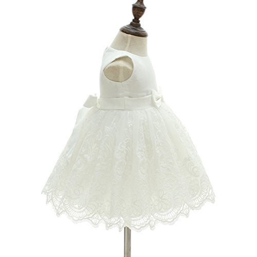 Moon Kitty Baby Girls embroideries Baptism Dresses Christening Special Occasions Gown For Baby Girl White 12M(10-14Months) - Image 2