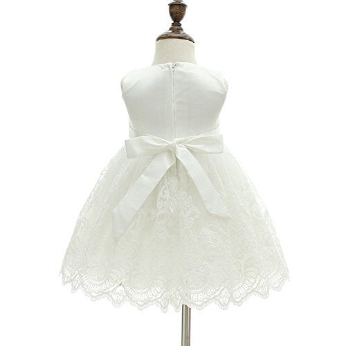 Moon Kitty Baby Girls embroideries Baptism Dresses Christening Special Occasions Gown For Baby Girl White 12M(10-14Months) - Image 3