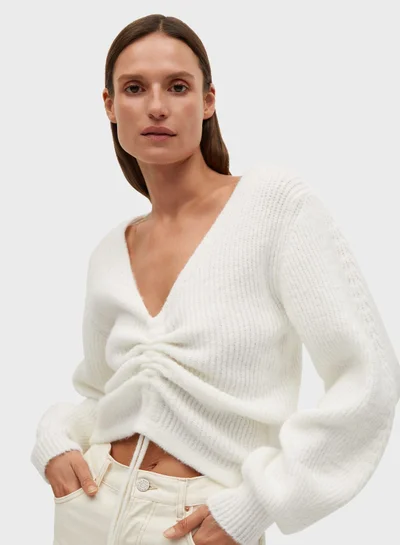 MANGO V-Neck Oversized Sweater