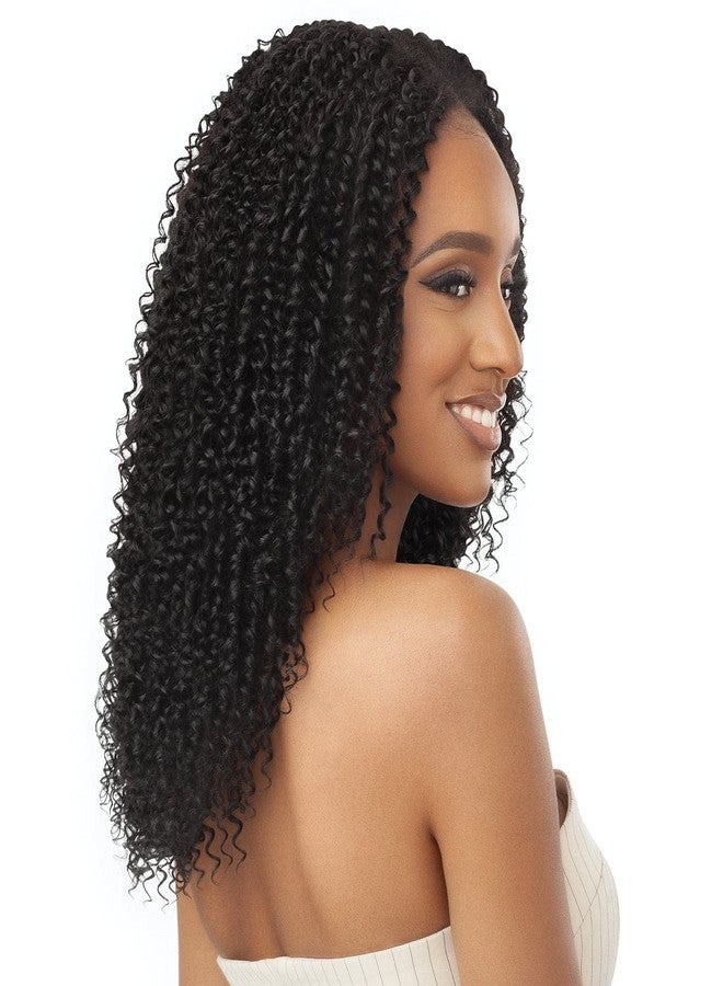 Outre Big Beautiful Human Hair Blend U Part Cap Leave Out Wig Passion Coils 20" (NBRN) - Image 3