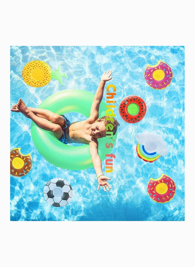 SOLARAE 14Pcs Inflatable Drink Holders Pool Drink Holder Floats Inflatable Cup Holders Cup Coasters for Summer Pool Party - Image 3