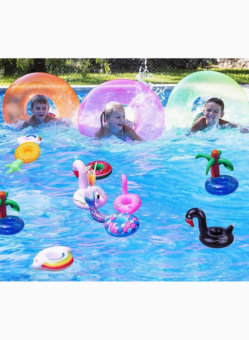 SOLARAE 14Pcs Inflatable Drink Holders Pool Drink Holder Floats Inflatable Cup Holders Cup Coasters for Summer Pool Party - Image 4