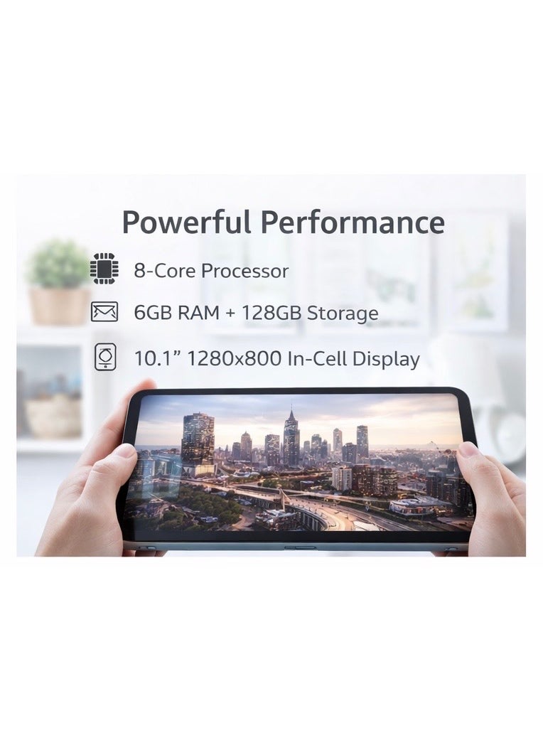 MODIO TAB Modio M40 Tablet 10.1” HD Display, 12GB RAM + 512GB Storage, 8000mAh Battery, Dual SIM 4G LTE, 13MP Camera, Android Tablet PC – Grey - Image 4