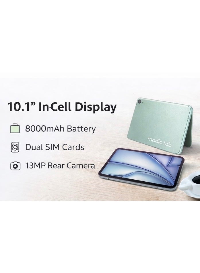 MODIO TAB Modio M40 Tablet 10.1” HD Display, 12GB RAM + 512GB Storage, 8000mAh Battery, Dual SIM 4G LTE, 13MP Camera, Android Tablet PC – Grey - Image 3
