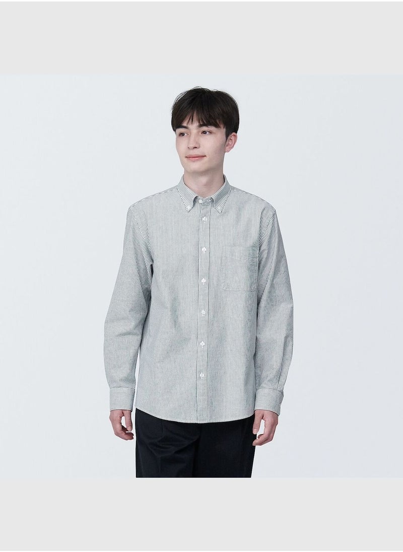 MUJI Washed Oxford Button Down Long Sleeve Shirt  - Image 2