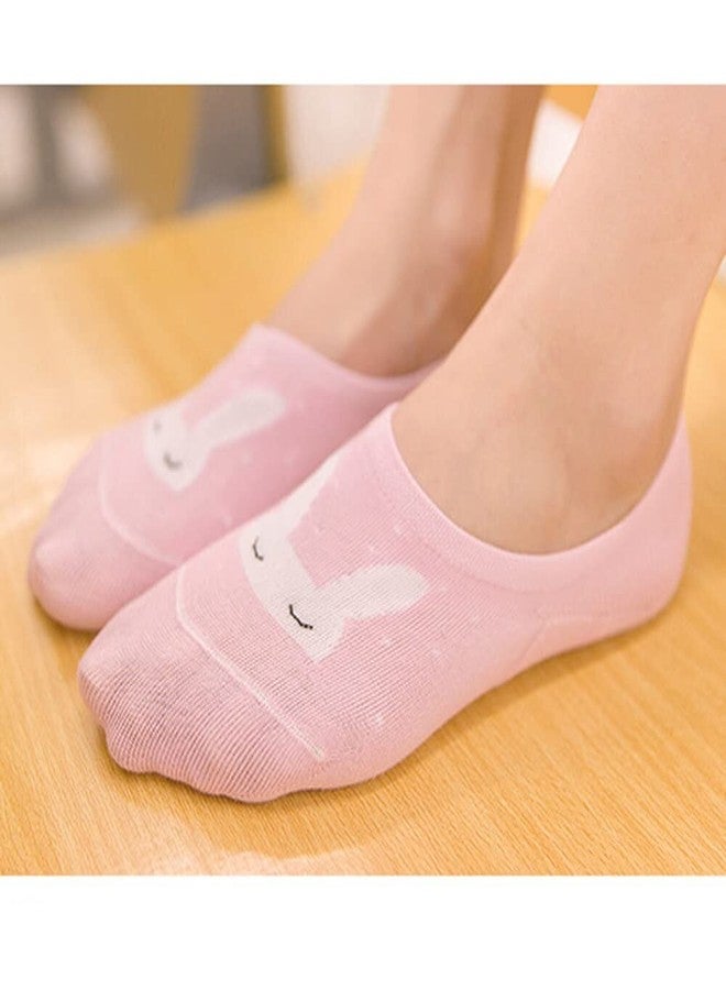 Missby® Girl's Cute Animal Printed Anti-Slip Cotton Loafer Socks (Multi-Coloured) - Pack of 5 Pairs - Image 2