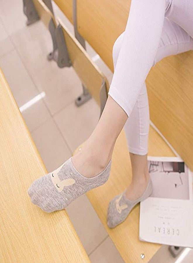 Missby® Girl's Cute Animal Printed Anti-Slip Cotton Loafer Socks (Multi-Coloured) - Pack of 5 Pairs - Image 4