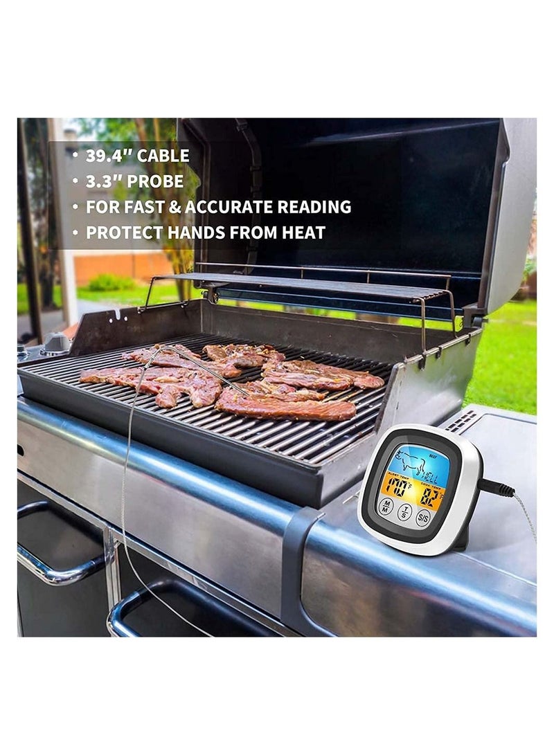 Excefore Meat Thermometer Digital Instant Read Food Thermometer for Grill Smoker BBQ Kitchen Oven Candy Thermometer with 2 Temperature Probe and Touch Screen LCD Display - Image 4