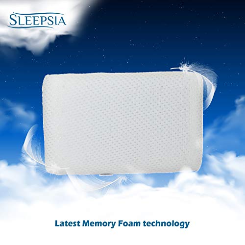 Sleepsia Cooling Gel Cervical Memory Foam Standard Pillow – Neck & Shoulder Pain Relief Pillows for Comfortable Sleep, Orthopedic Neck Pain, with Washable Cover (Standard) Pack of 2 (23"X14.5"X4") - Image 3