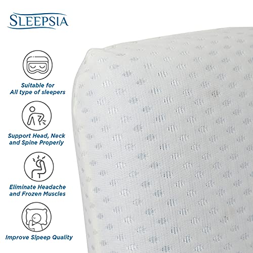 Sleepsia Cooling Gel Cervical Memory Foam Standard Pillow – Neck & Shoulder Pain Relief Pillows for Comfortable Sleep, Orthopedic Neck Pain, with Washable Cover (Standard) Pack of 2 (23"X14.5"X4") - Image 4