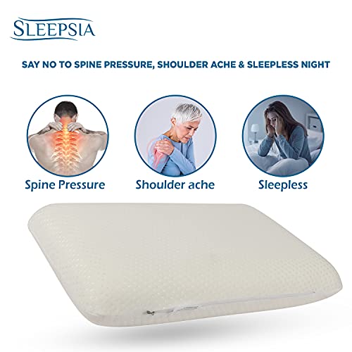 Sleepsia Cooling Gel Cervical Memory Foam Standard Pillow – Neck & Shoulder Pain Relief Pillows for Comfortable Sleep, Orthopedic Neck Pain, with Washable Cover (Standard) Pack of 2 (23"X14.5"X4") - Image 5