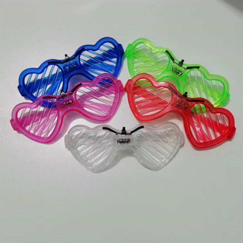 Bukela Light-up LED Glasses, 5 Pack Glasses Heart Shape Toys Party Favors Glow In The Dark Party Favors Supplies (Heart) - Image 2