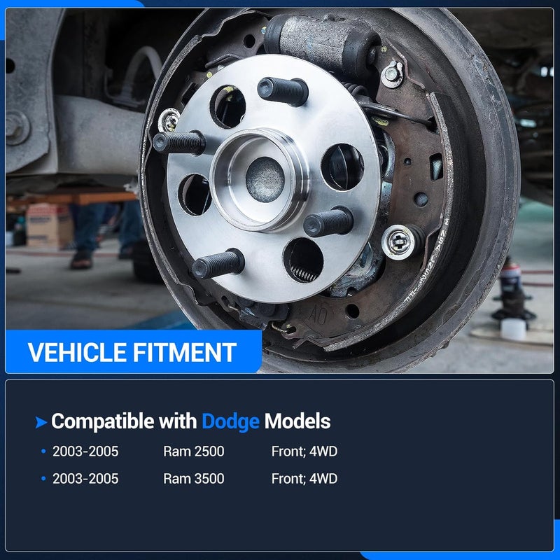 Autoround 515061 4WD Front Wheel Hub and Bearing Assembly for 2003-2005 Dodge Ram 2500 3500 w/ABS 4X4 8 Lug - Image 2