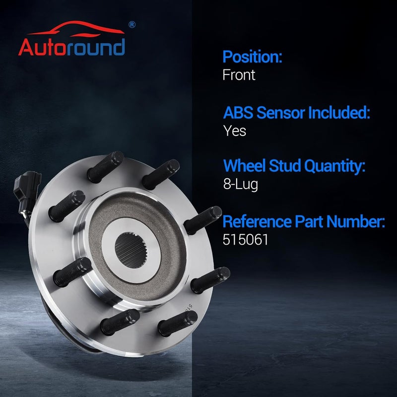 Autoround 515061 4WD Front Wheel Hub and Bearing Assembly for 2003-2005 Dodge Ram 2500 3500 w/ABS 4X4 8 Lug - Image 3