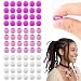 AD Beads 216PCS 8X10mm Soft Pony Silicone Beads for Hair Purple Series with 80 Elastic Bands Tool and Storage Box Kit for Braids Bracelet Crafts - Image 2