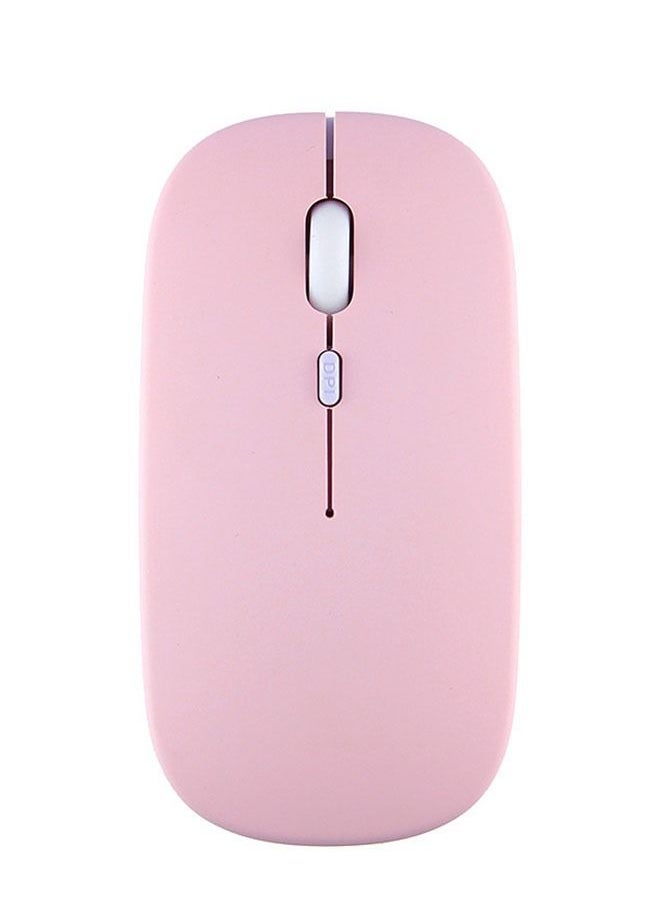 Slim Rechargeable Silent Bluetooth Wireless Mouse, Dual Mode Wireless Mouse, Portable USB  and 2.4G Wireless Bluetooth Computer Mouse, Compatible with Laptop Phone iPad (Pink)