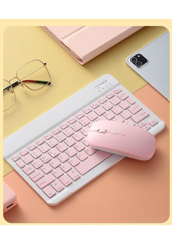 Slim Rechargeable Silent Bluetooth Wireless Mouse, Dual Mode Wireless Mouse, Portable USB  and 2.4G Wireless Bluetooth Computer Mouse, Compatible with Laptop Phone iPad (Pink)
