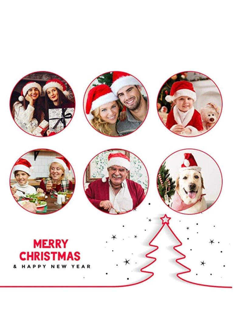 2pcs Christmas Hat Santa Hat Xmas Holiday Hat for Adults Unisex Velvet Comfort Christmas Hats Extra Thicken Classic Fur for Christmas New Year Festive Holiday Party Supplies - Image 5
