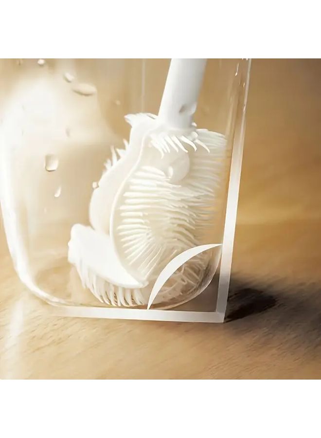 1pc White Portable Bottle Brush For Kitchen Dish Cleaning Reusable - Image 4